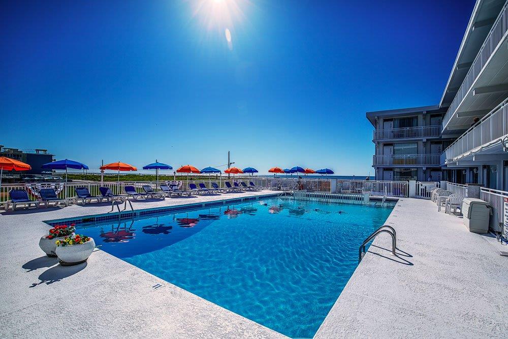 Crusader Resort pool and oceanfront property